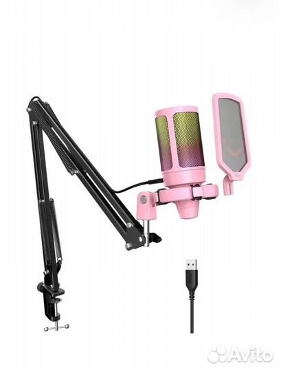 Микрофон Fifine A6T, разъем: USB, розовый