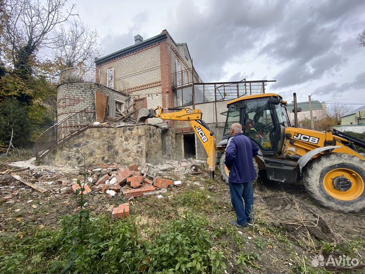 Демонтаж снос дома гаража перегородок молот вывоз