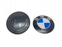 Эмблема на капот и багажник BMW 82 мм черное основ