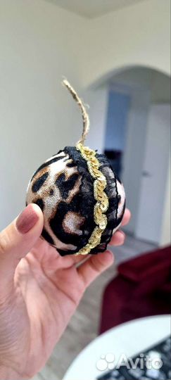 Елочные игрушки, hand made, леопард