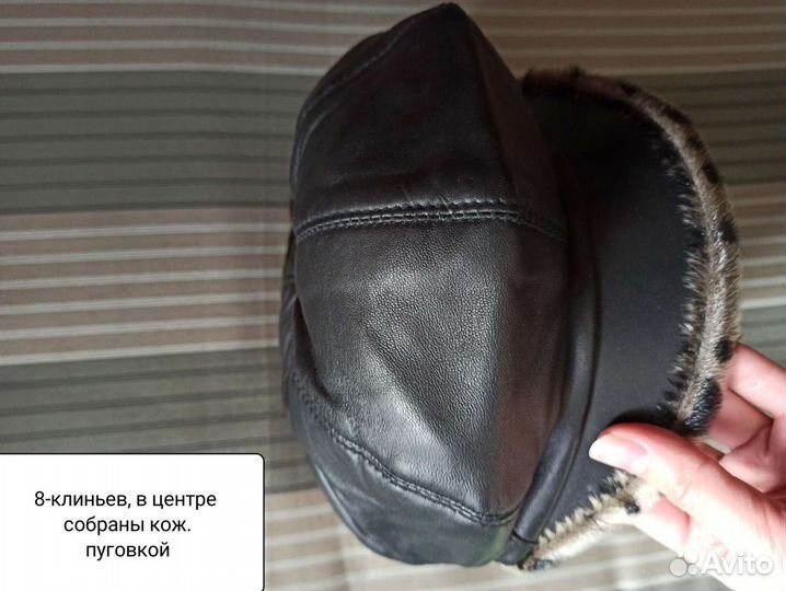 Кожаный берет, кепка, восьмиклинка, кепи женское