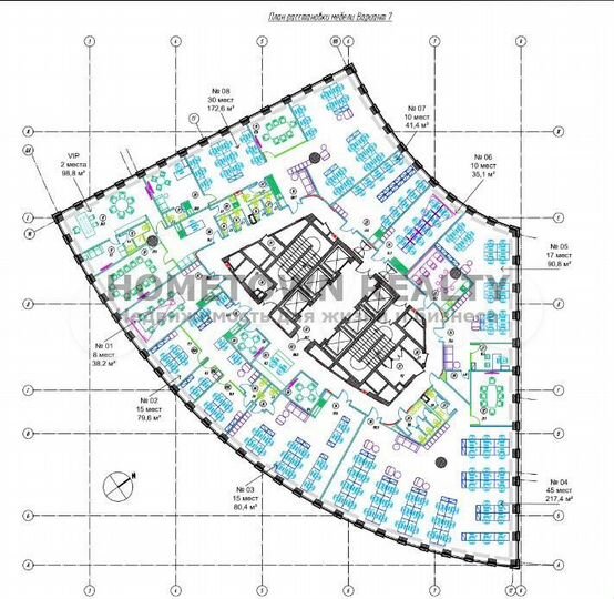 Офис на 12 эт - 1155.2 м² с Ремонтом и Мебелью