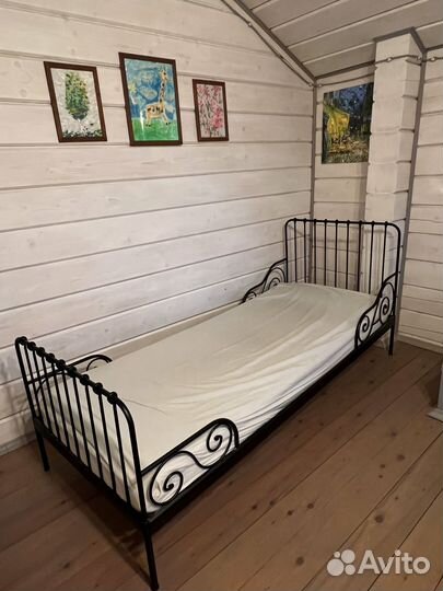 Детская кровать IKEA раздвижная металлическая