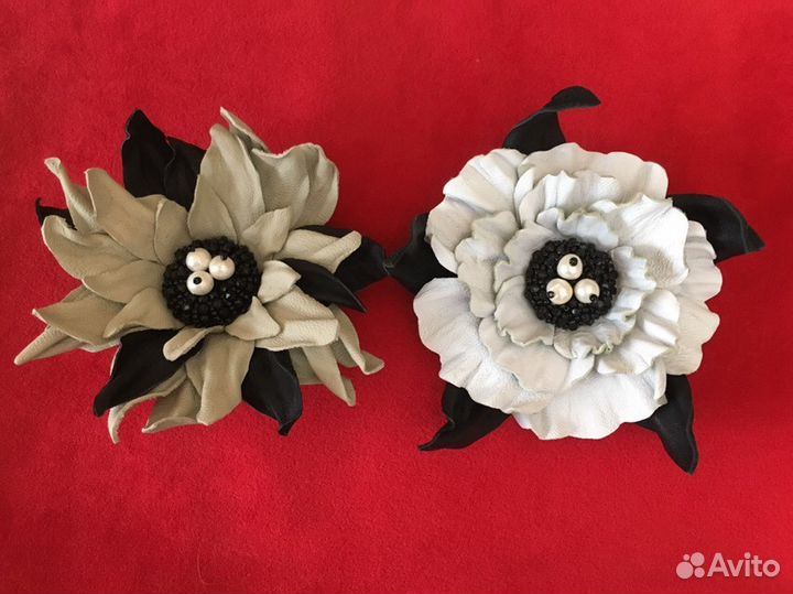 Броши из натуральной кожи и кожа для их изготовлен