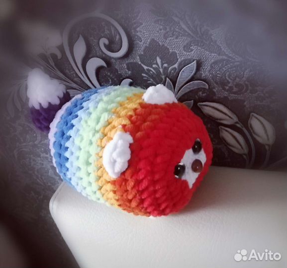 Котик мягкая вязаная игрушка, ручная работа