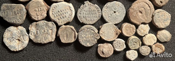 Пломбы старинные свинцовые (40 шт)