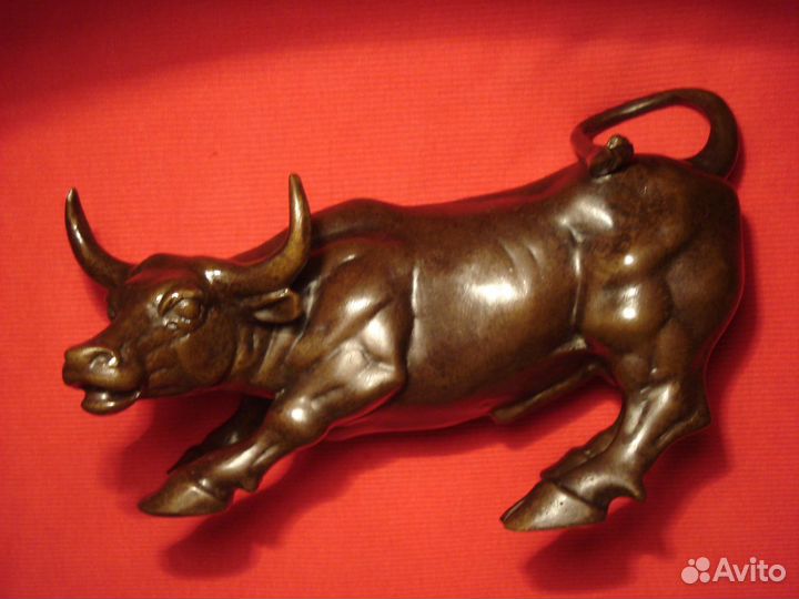 Бронзовый Бык Большой Денежный Бронза 21см США