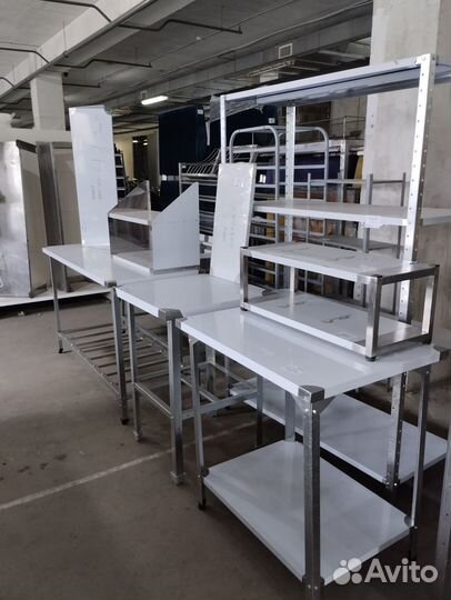 Столы полки из нержавеющей стали для общепита