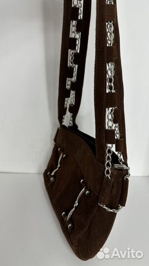 Сумка в стиле Gucci натуральная замша