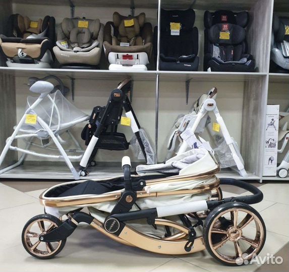 Коляска 2 в 1 Люкс мам 608 кожа