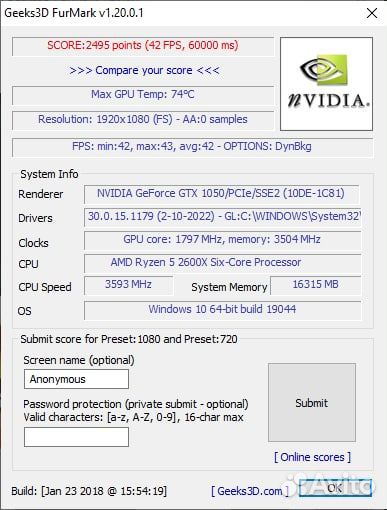 Nvidia Geforce GTX 1050 2gb