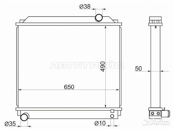 Радиатор toyota dyna, toyota dyna toyoace 7 поколение Y2 ##U3/U4## 99, toyota dyna toyoace 7 поколен