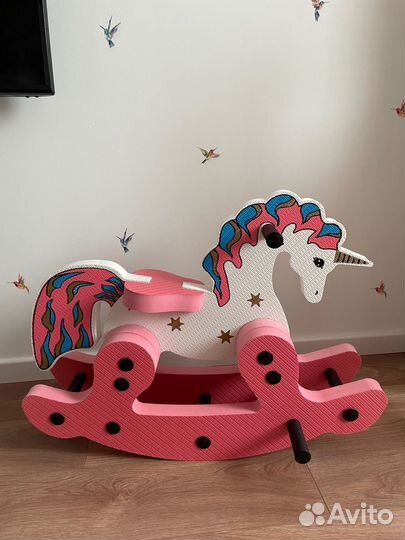 Детская качалка лошадка единорог