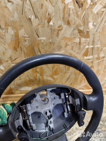 Руль мульти Рено Меган 2 В сборе Кожаный