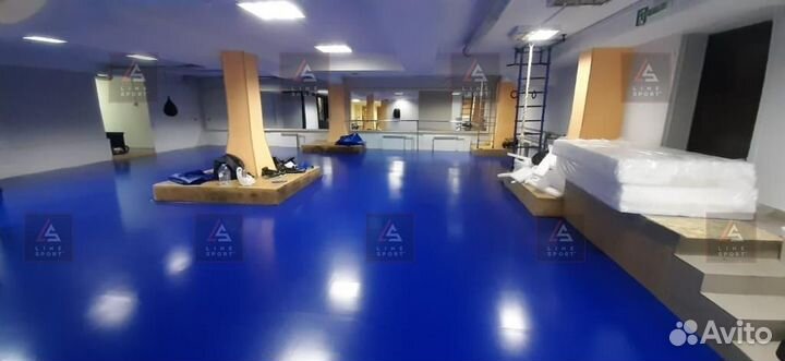 Борцовский ковер 6х6 одноцветный карманы