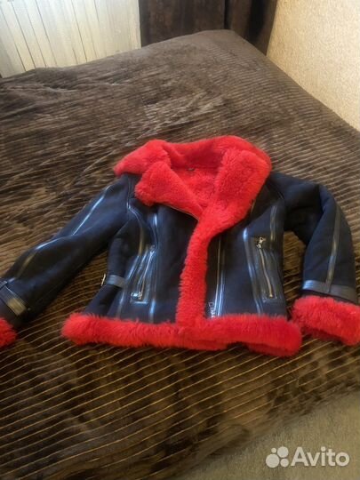 Дубленка натуральная женская короткая 48