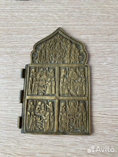 Икона створка от складеня медь