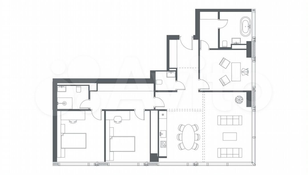 3-к. квартира, 128,2 м², 67/67 эт.