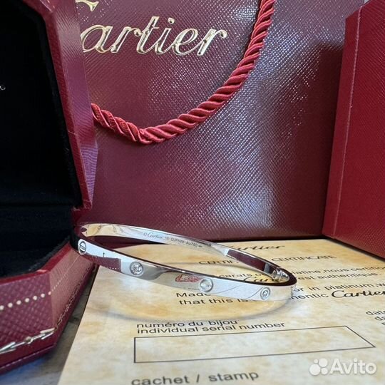 Золотой браслет Cartier Love 750п. с бриллиантами