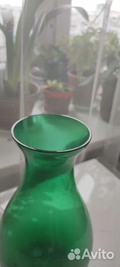 Ваза зеленое стекло СССР