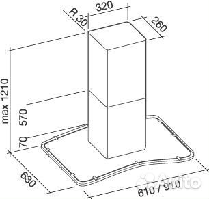 Вытяжка falmec astra isola 90 IX (800) ECP casi90.E0P1#I491F