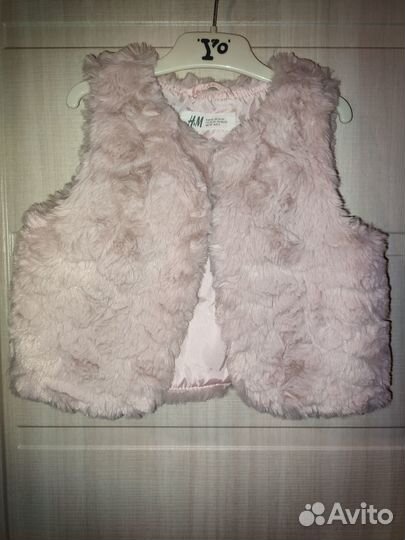 Детское меховое манто, жилет фирмы H&M