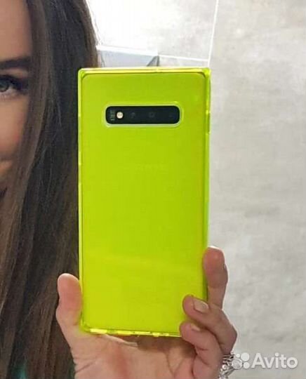 Чехол на samsung s 10 plus желтый, красный, розовы