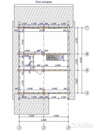 Дом из клееного бруса 6,4х8,4 с мансардой