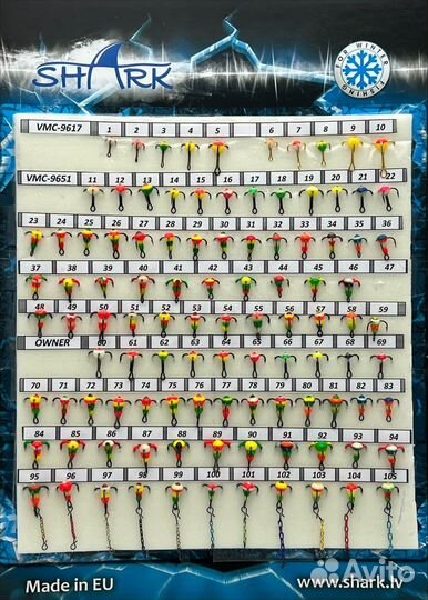 Тройник с эпоксидом shark, крючок VMC и owner