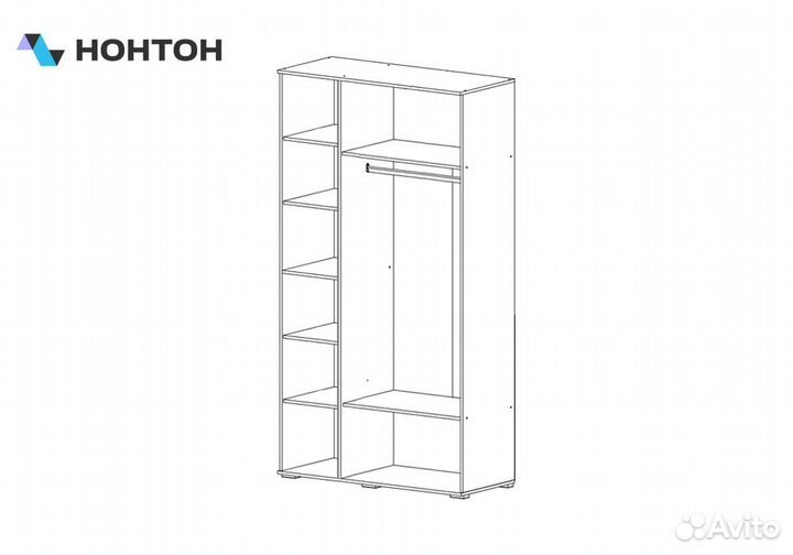 Шкаф 3-х створчатый с антресолью Норд дуб крафт бе