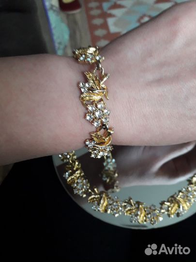 Винтажный комплект колье и браслет