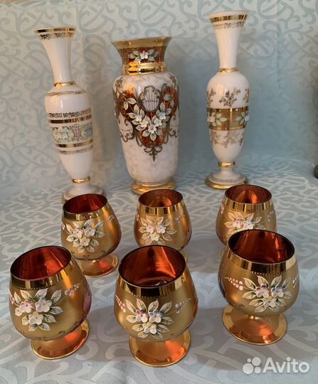 Вазы богемия лепка Чехия