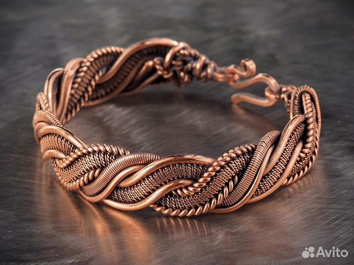 Браслет из меди Ручная работа Дизайн WireWrapArt