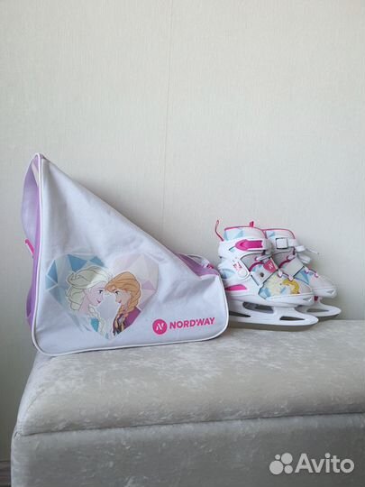 Коньки детские раздвижные Холодное сердце