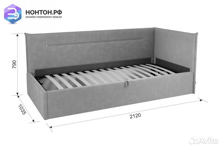 Кровать Альба 0.9 м светло-коричневая