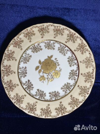 Тарелки Epiag Чехия Золотая роза медовая 17 см