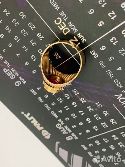 Золотое кольцо 583 СССР с рубином