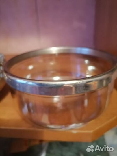 Конфетница. Винтаж. СССР. Мельхиор стекло