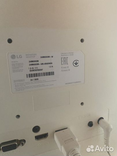 Монитор LG 24MK600M, 1920x1080, 75 Гц, IPS, белый