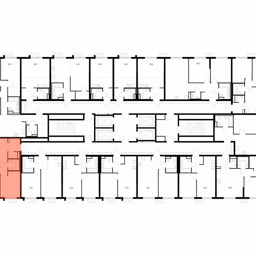 2-к. квартира, 49,6 м², 22/22 эт.