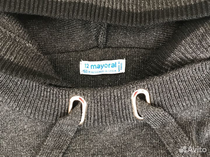 Полувер для девочки с капюшоном 152