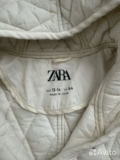 Пальто стеганое белое для девочки Zara