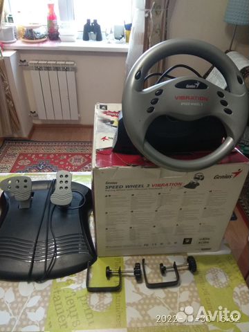 Игровой руль для пк с педалями, новый