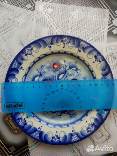 Настенная тарелка Гжель