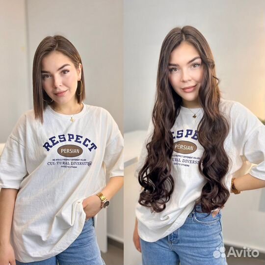 Волосы на заколках термо