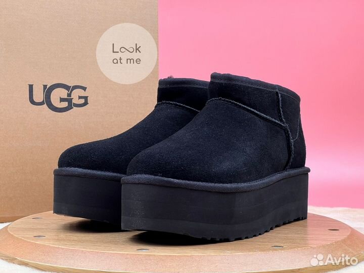 Угги женские Ugg Classic Ultra Mini Platform Black