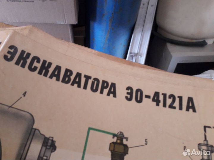 Советские плакаты по устройству эксковатора