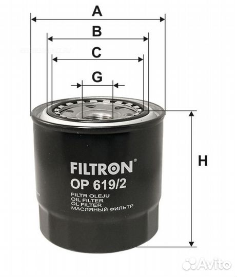 Filtron OP619/2 Фильтр масляный toyota