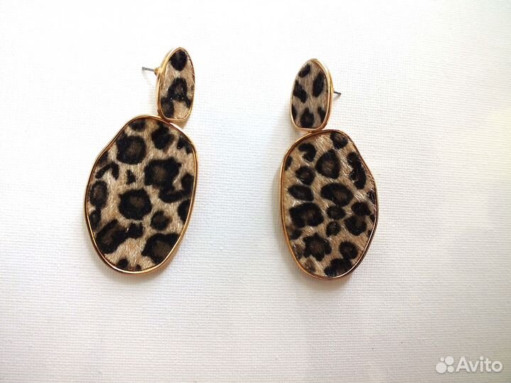 Серьги Zara Stradivarius леопардовые