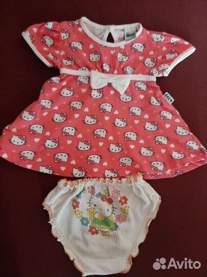 Летние платья и боди для девочки р 68 хлопок